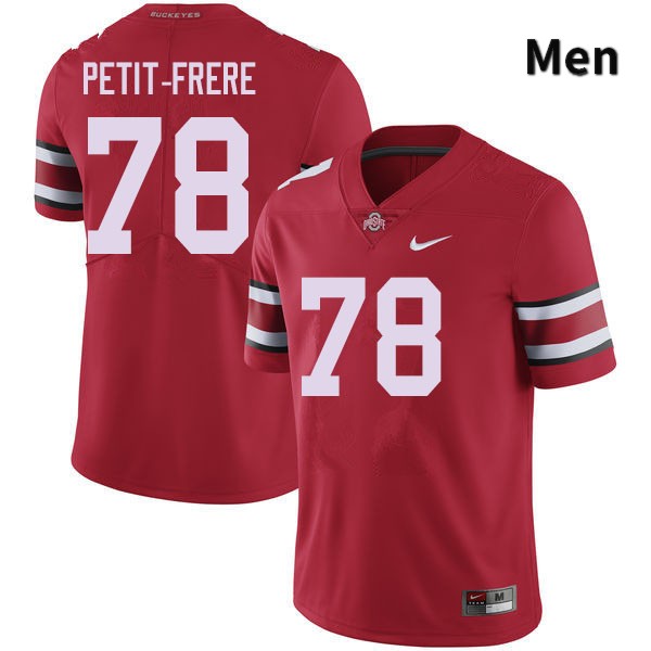 Ohio State Buckeyes Nicholas Petit-Frere Men's #78 Red Authentic Stitched College Football Jersey